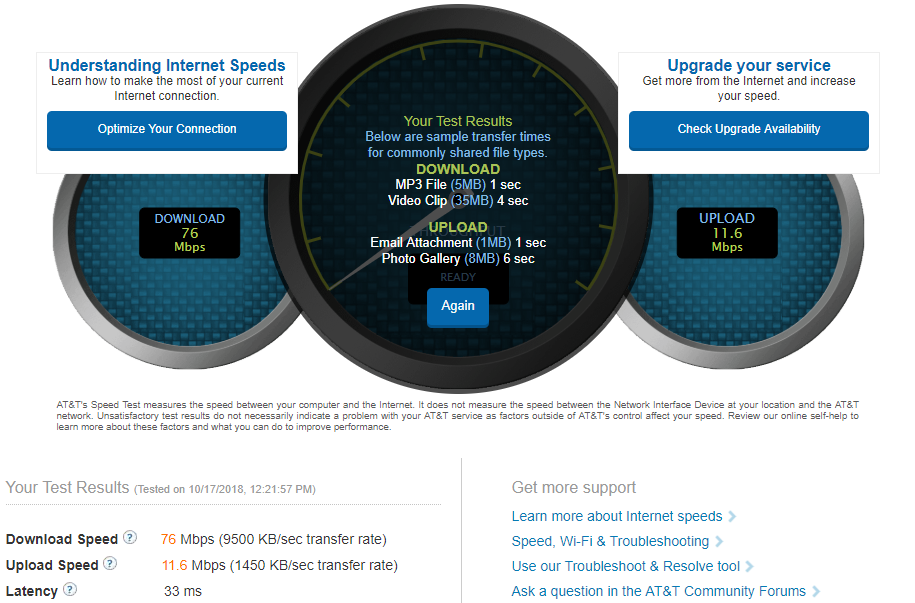 internet speed test upload and download