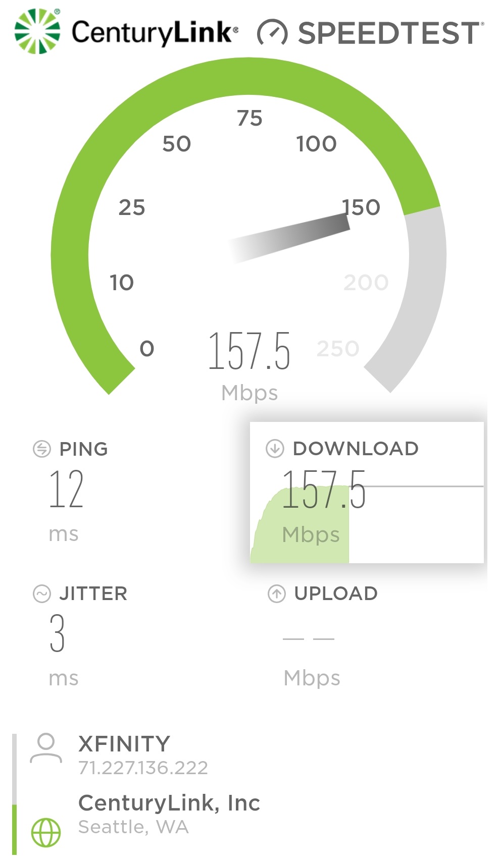 centurylink bandwidth speed test