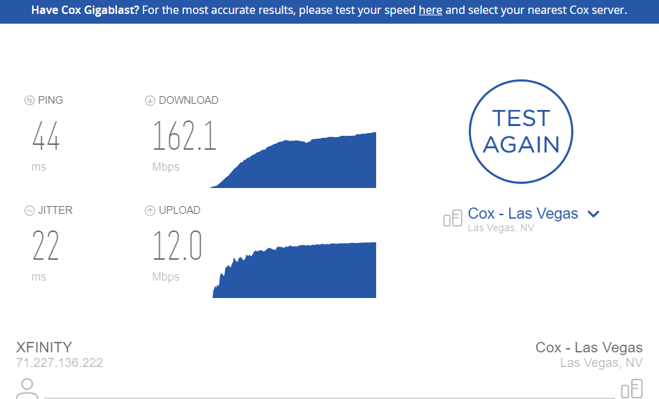 Cox speed test bezygs