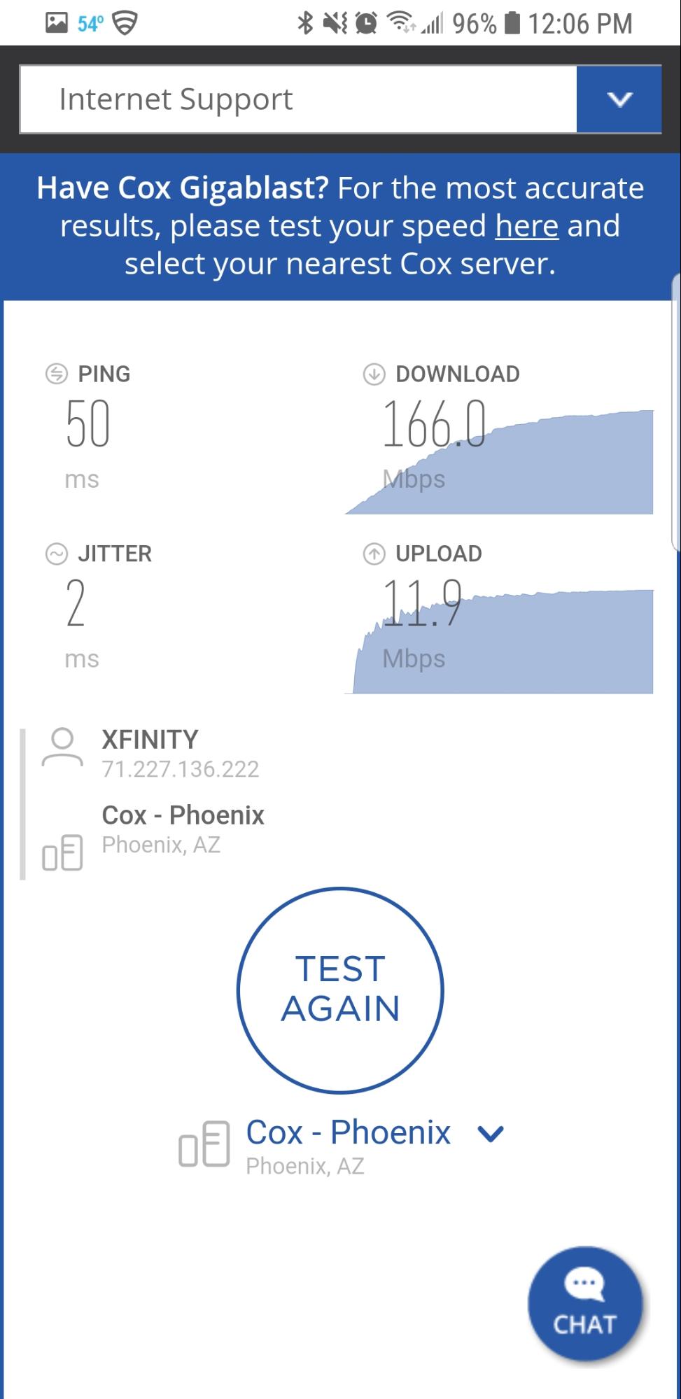 download speed test cox