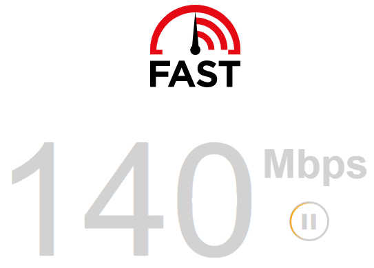AFast.com Speed Test on Desktop