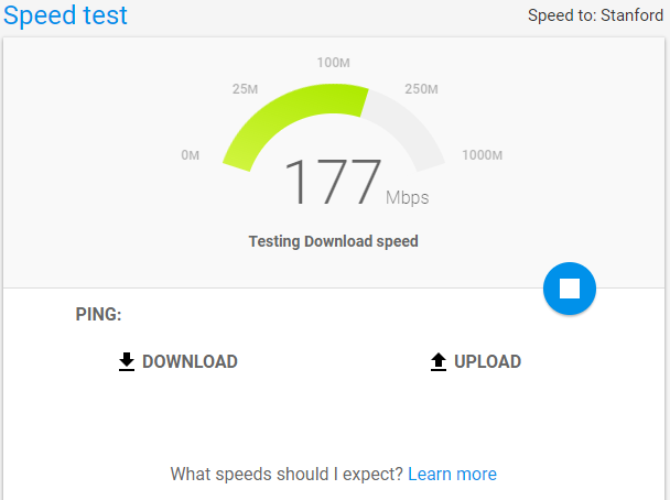AGoogle Speed Test on Desktop