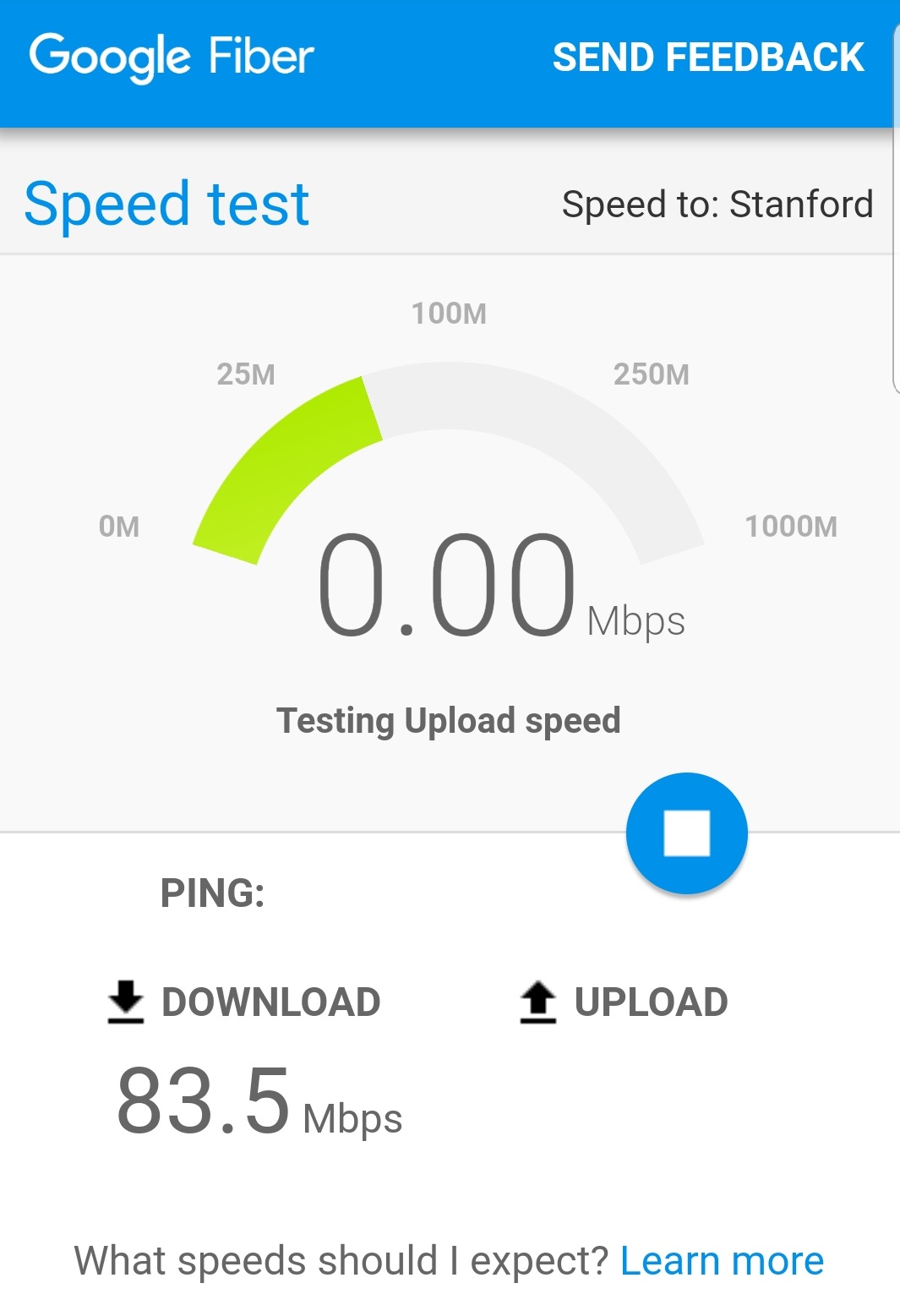 AGoogle Speed Test on Mobile