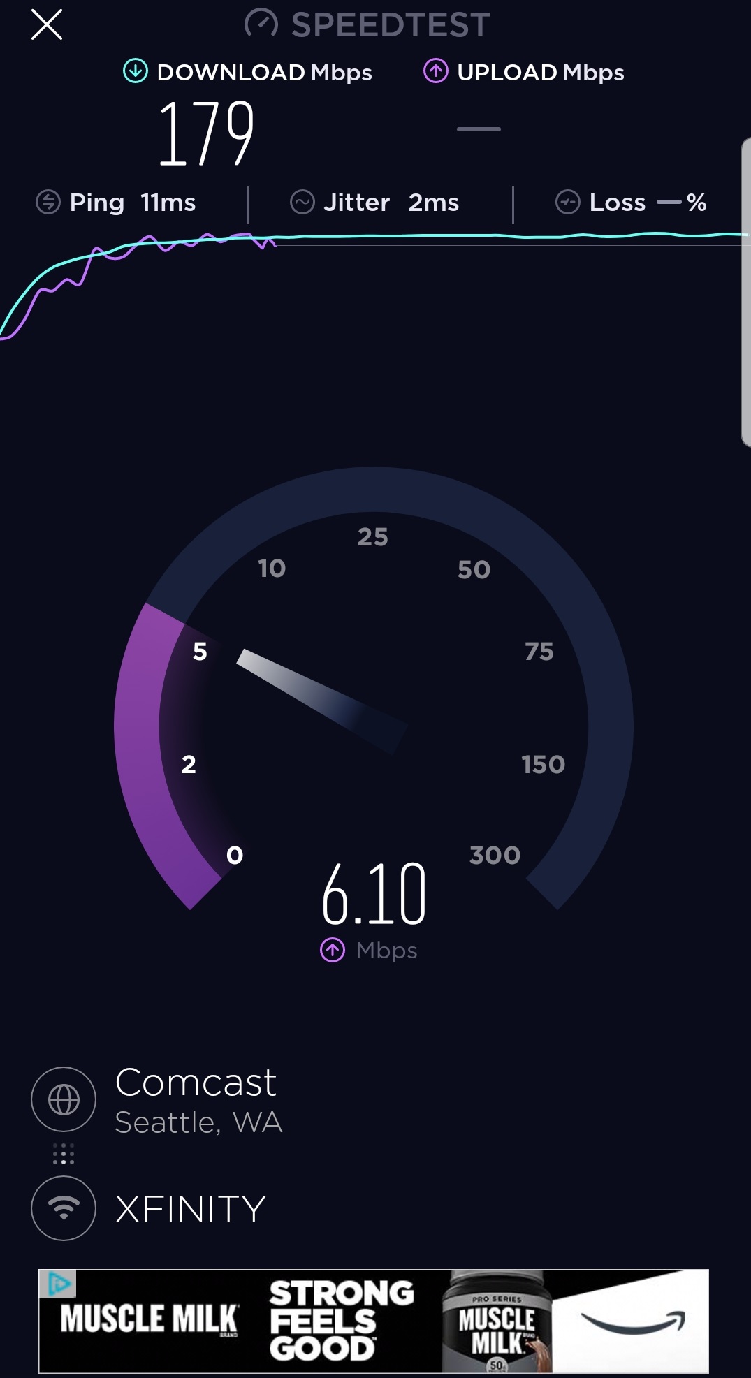 AGoogle Speed Test on Mobile