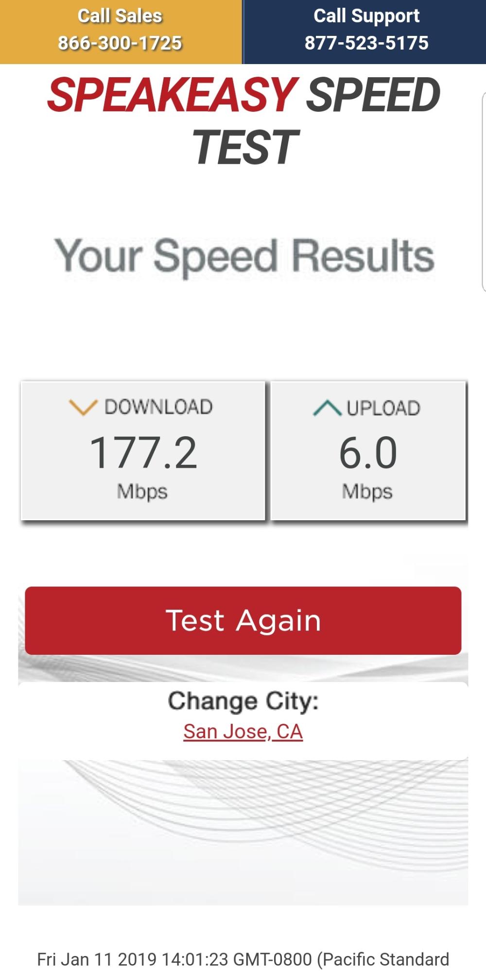 ASpeakeasy Internet Speed Test on Mobile