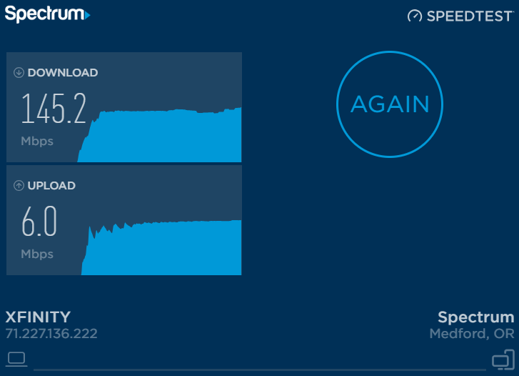 spectrum speed test ookla