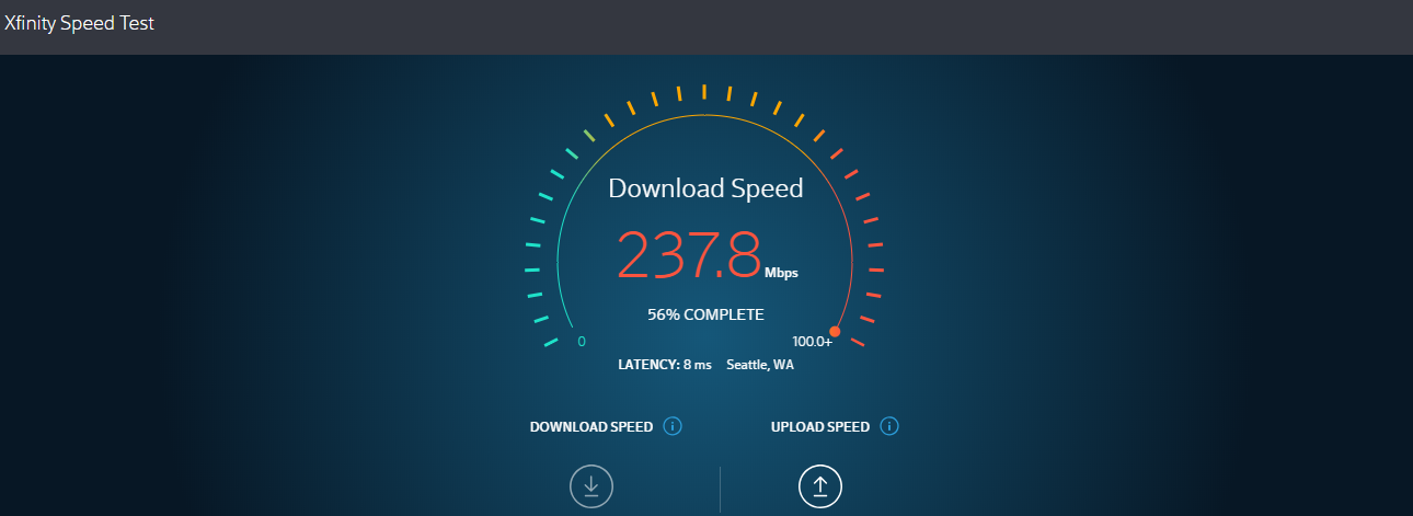 xfinity bandwidth speed test